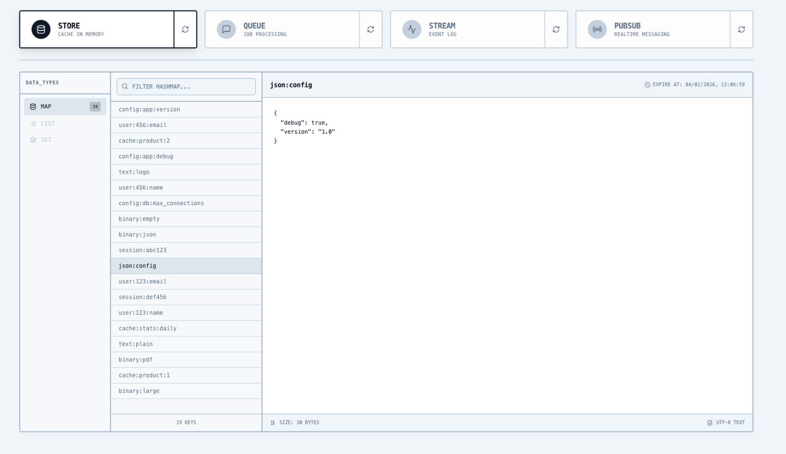 Nexo built-in web dashboard